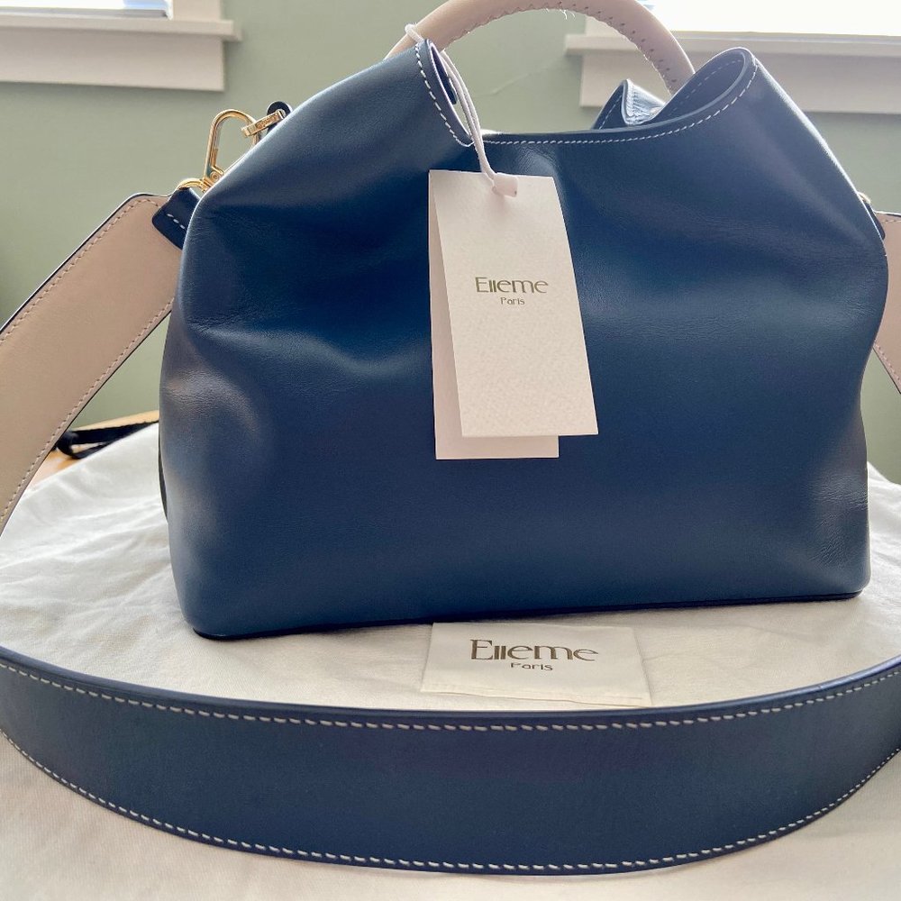 Elleme Raisin Navy/Beige Shoulder Bag NEW